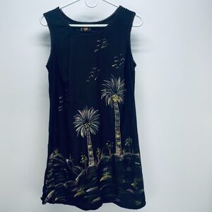 Taya Uns Dress Size S Women’s Island Beach Tropical Black Mini